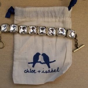 Designer Chloe+Isabel square-cut crystal bracelet.